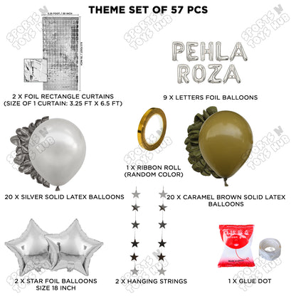 Pehla Roza Foil Balloon Rectangle Curtain Theme Collection