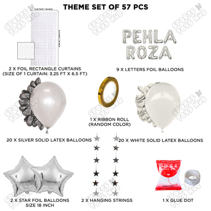 Pehla Roza Foil Balloon Rectangle Curtain Theme Collection