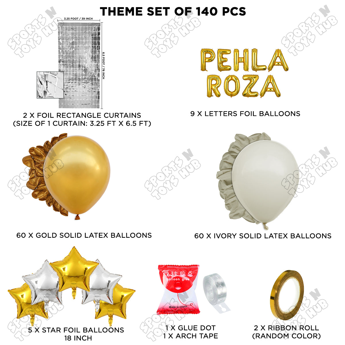 Pehla Roza Foil Balloon Arch Theme Collection
