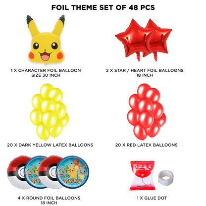 Pika-chu Foil Balloon Theme Without Curtain