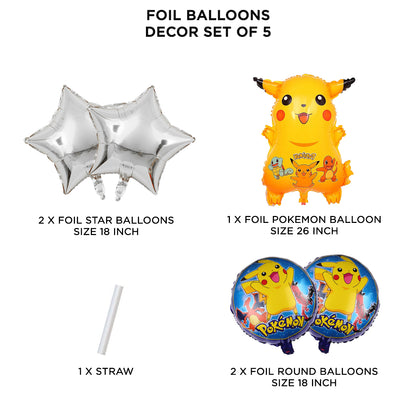 Pika-chu Foil Pack Of 5 Balloon Set