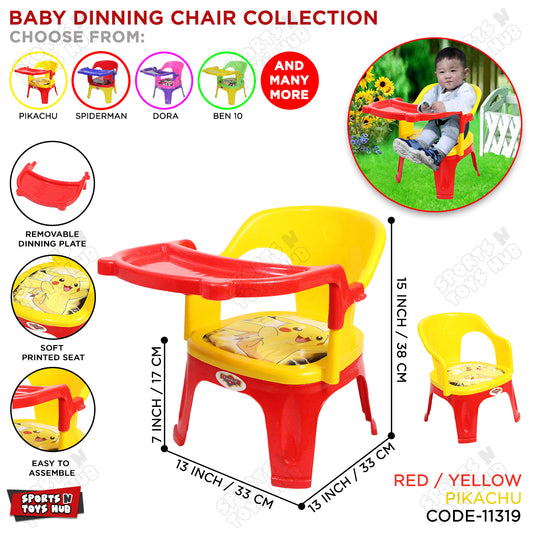 Pikachu Cartoon Printed Infant Dinning Chair
