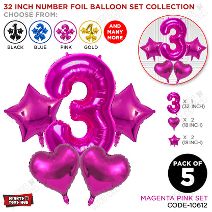 Third Birthday Foil Balloon Set