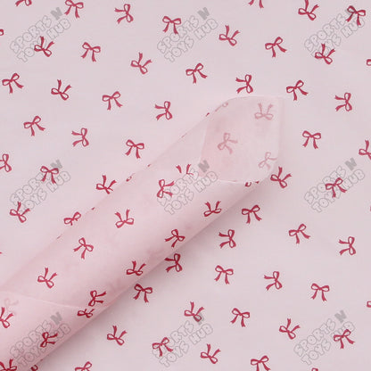 Elegent Floral Printed Bow Paper Bouquet Sheet -   Pack Of 20