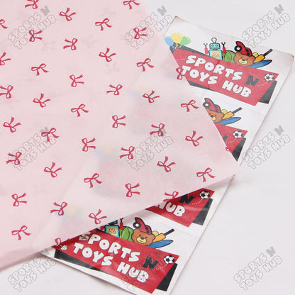 Elegent Floral Printed Bow Paper Bouquet Sheet -   Pack Of 20