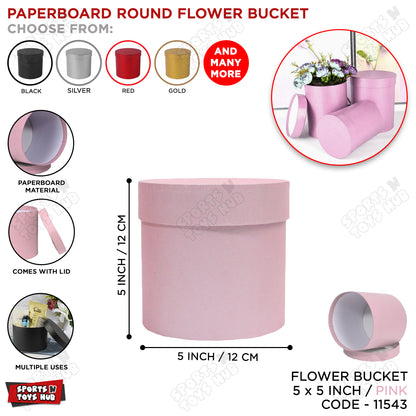 Round Cardboard Flower Gift Boxes with Lid – Paper Bouquet Buckets for Packaging & Gifting
