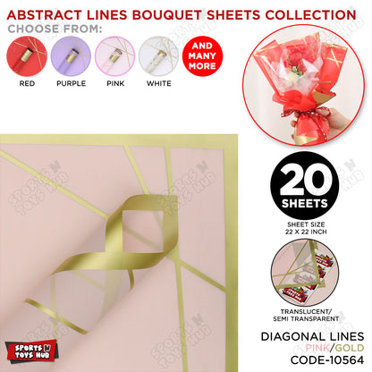 Diagonal Lines Abstract Linear Design Translucent Flower Wrapping Sheets