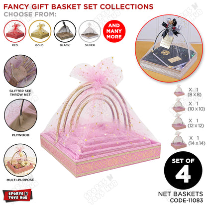 Fancy Net Pink Gift Basket Set