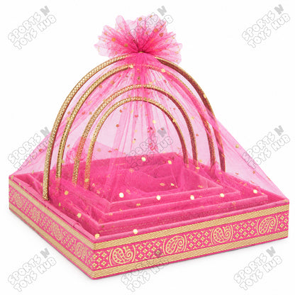 Fancy Net Pink Gift Basket Set