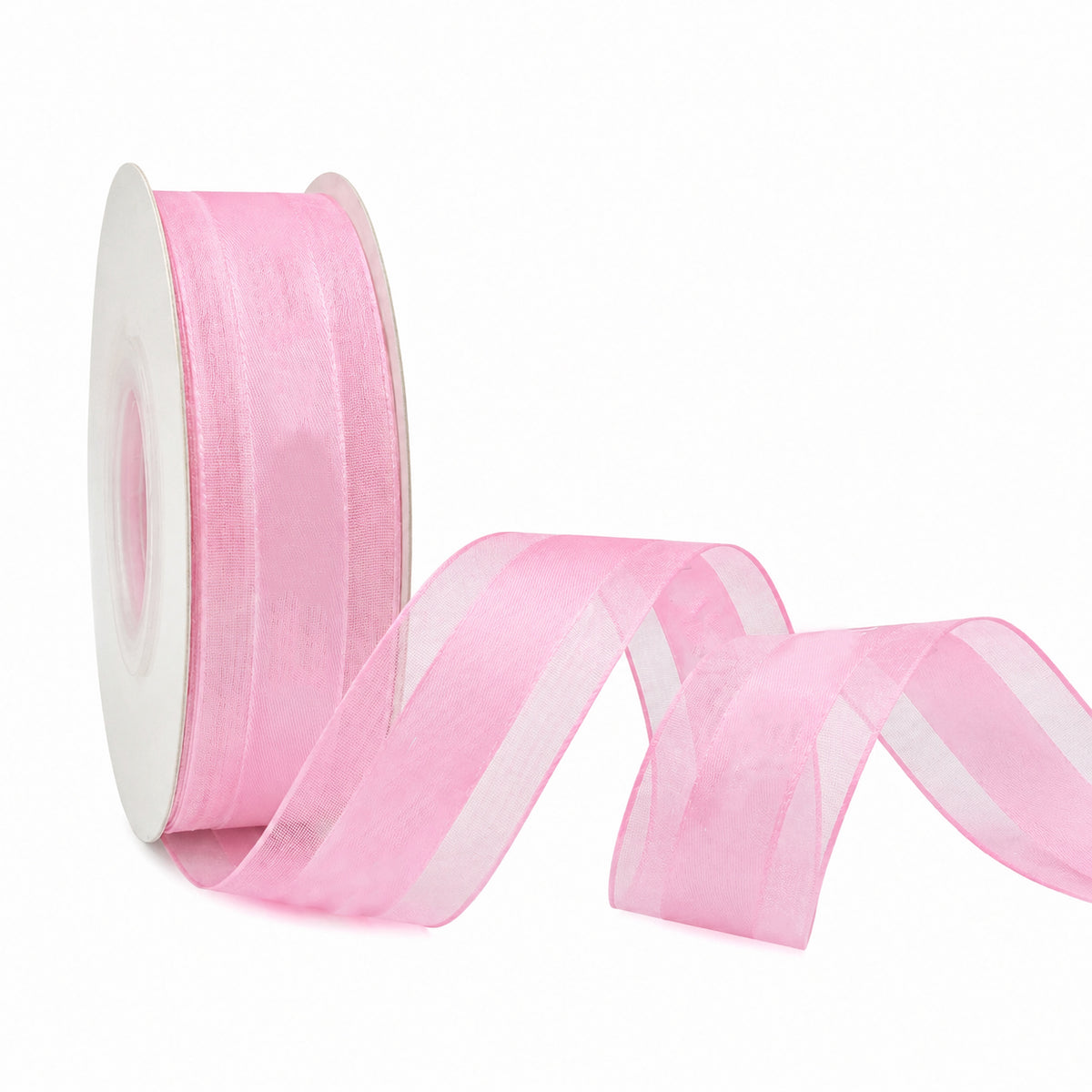 2.5CM x 40 Yards Chiffon Edge Solid Satin Ribbon – Elegant Sheer Decorative Ribbon For Gift Wrapping, Floral Bouquets, Wedding Decorations, Birthday Party Décor, Diy Crafts, Hair Bows & Event Supplies