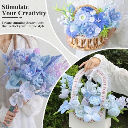 Shades of Blue Fuzzy Pipe Cleaners Craft Stems 100 Pcs – Premium 30cm x 7-8mm Chenille Sticks for DIY Crafts, Kids Art Projects, School Activities, Handmade Flowers, Decorations & Creative Craft Supplies
