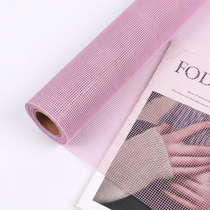 Pixel Mesh Net Wrapping Roll – 5 Yards, 19.5 Inch Wide See-Through Polyester Mesh Fabric for Flower Bouquets, Gift Wrapping, Floral Arrangements, Wedding Decorations, Party Decor & DIY Craft Supplies