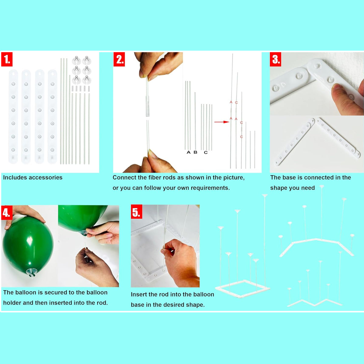 Adjustable Floor Balloon Stand Kit – Flexible Angle Balloon Stand Column, DIY Party Decoration Stand For Birthday