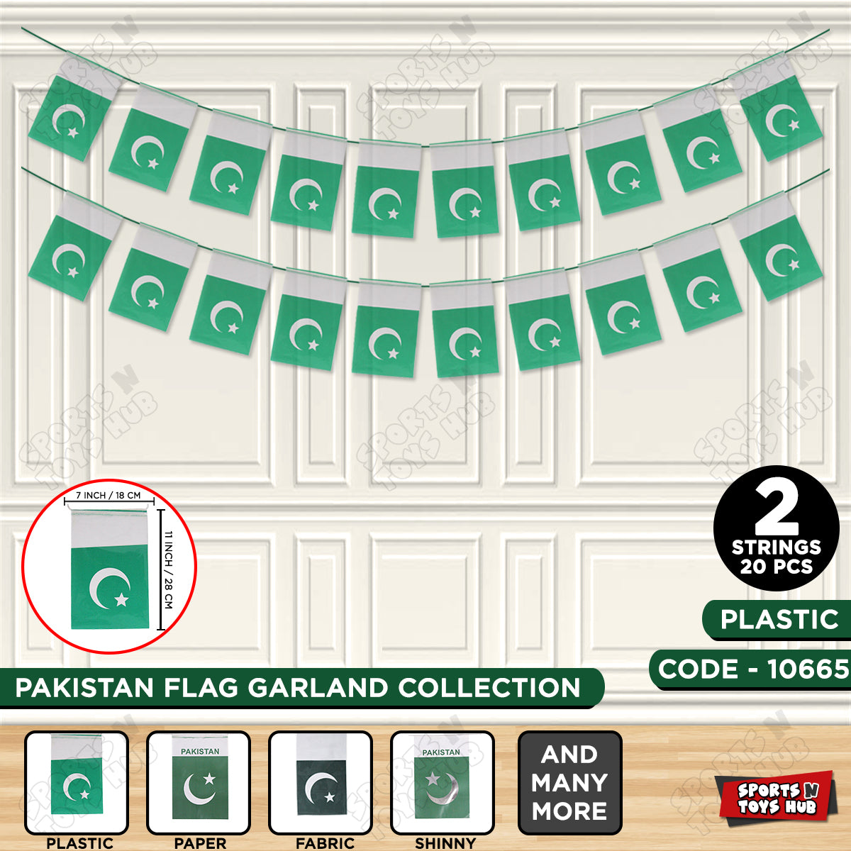 Pakistan Plastic Garland Flag Banner