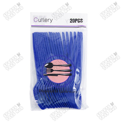 Disposable Solid Color Pure Plastic Spoons - Pack Of 20