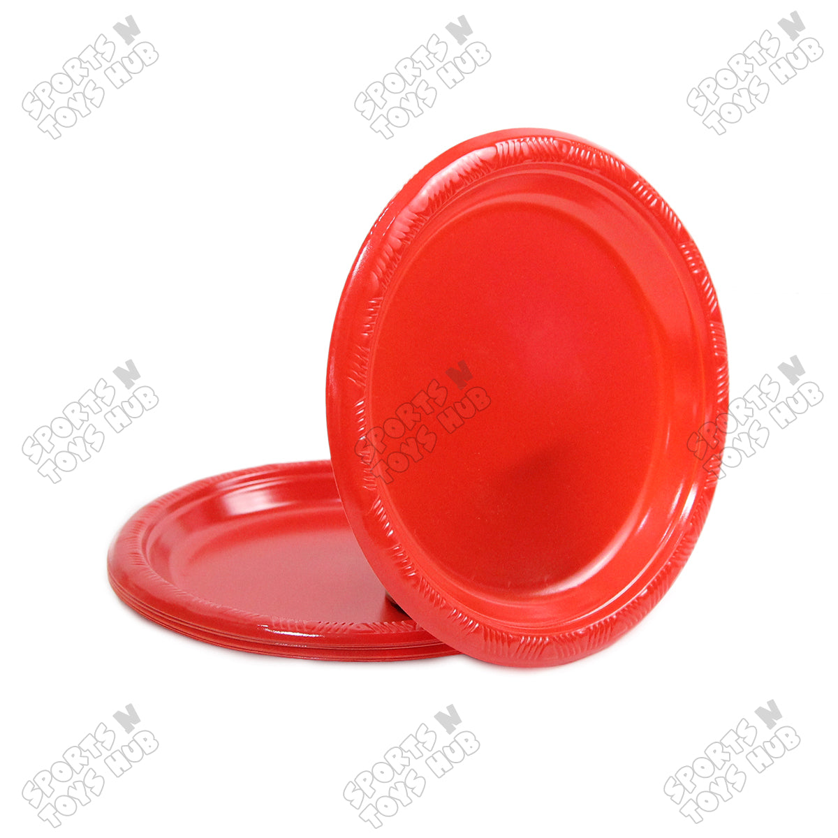 Solid Color Disposable Round Plastic Plates - 7 Inches - Pack of 10