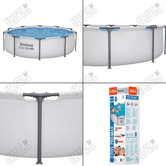 Bestway Power Steel 10 Feet Length Round Above Ground Pool - 56406