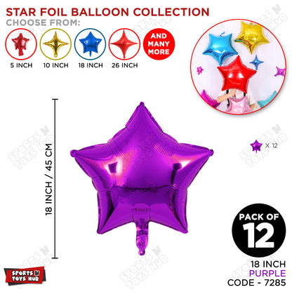 18 Inch - Purple Star Foil Balloon