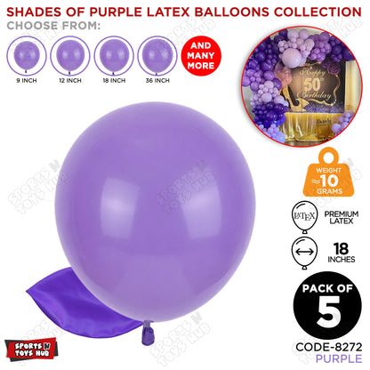 Purple Latex Balloons Available In 9, 12, 18 & 36 Inch Sizes