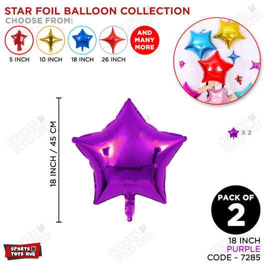 18 Inch - Purple Star Foil Balloon
