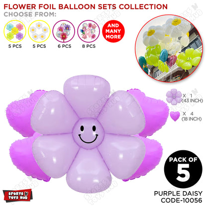 Jumbo Smiley Flower Foil Balloon Set Collection