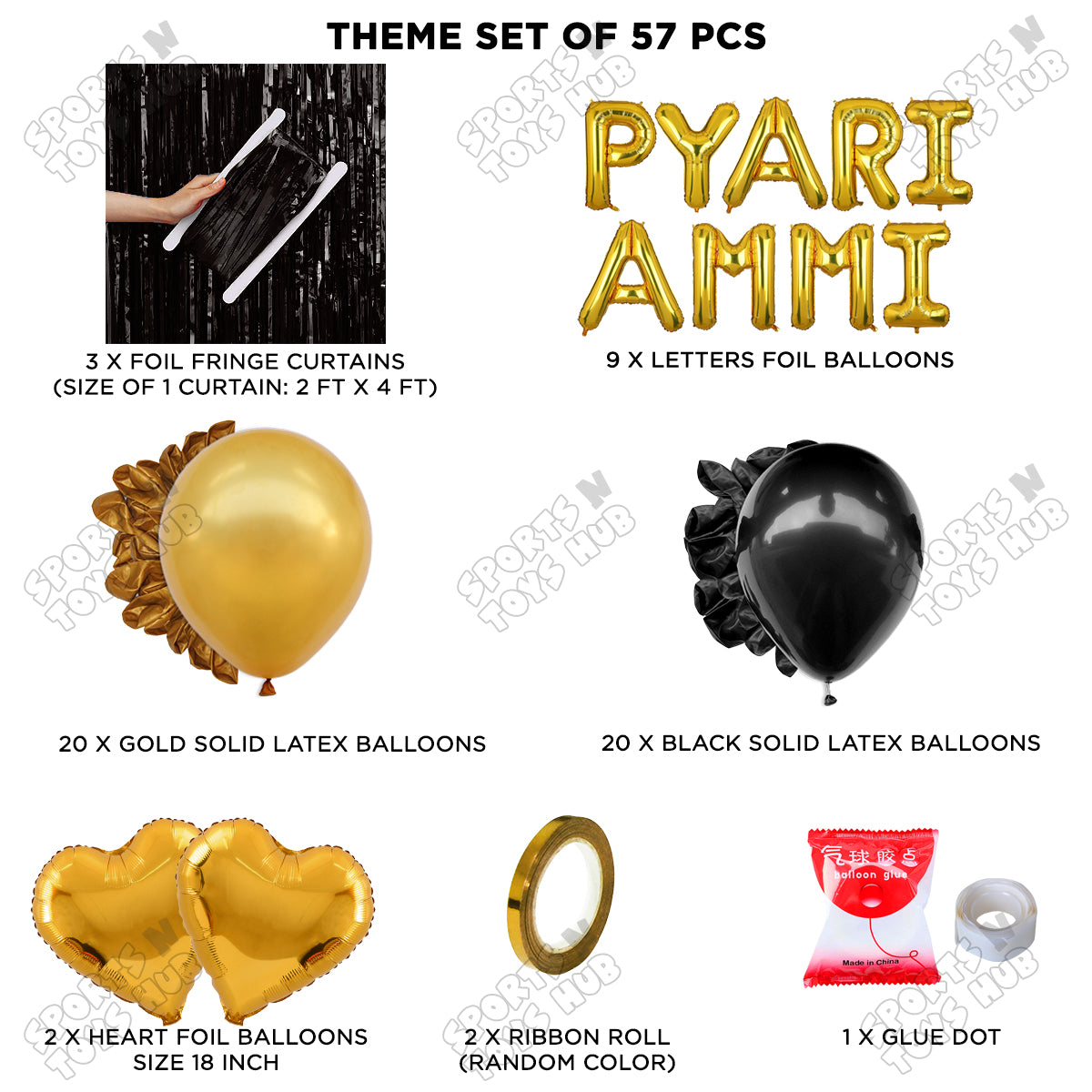 Pyari Ammi Foil Letter Curtain Theme Collection