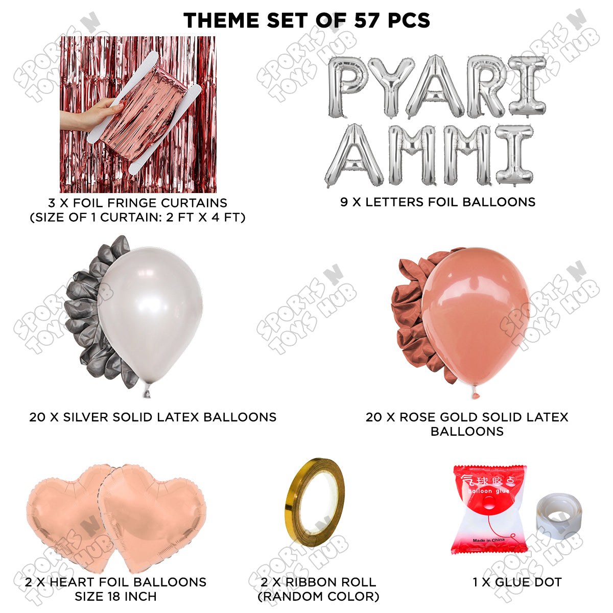 Pyari Ammi Foil Letter Curtain Theme Collection