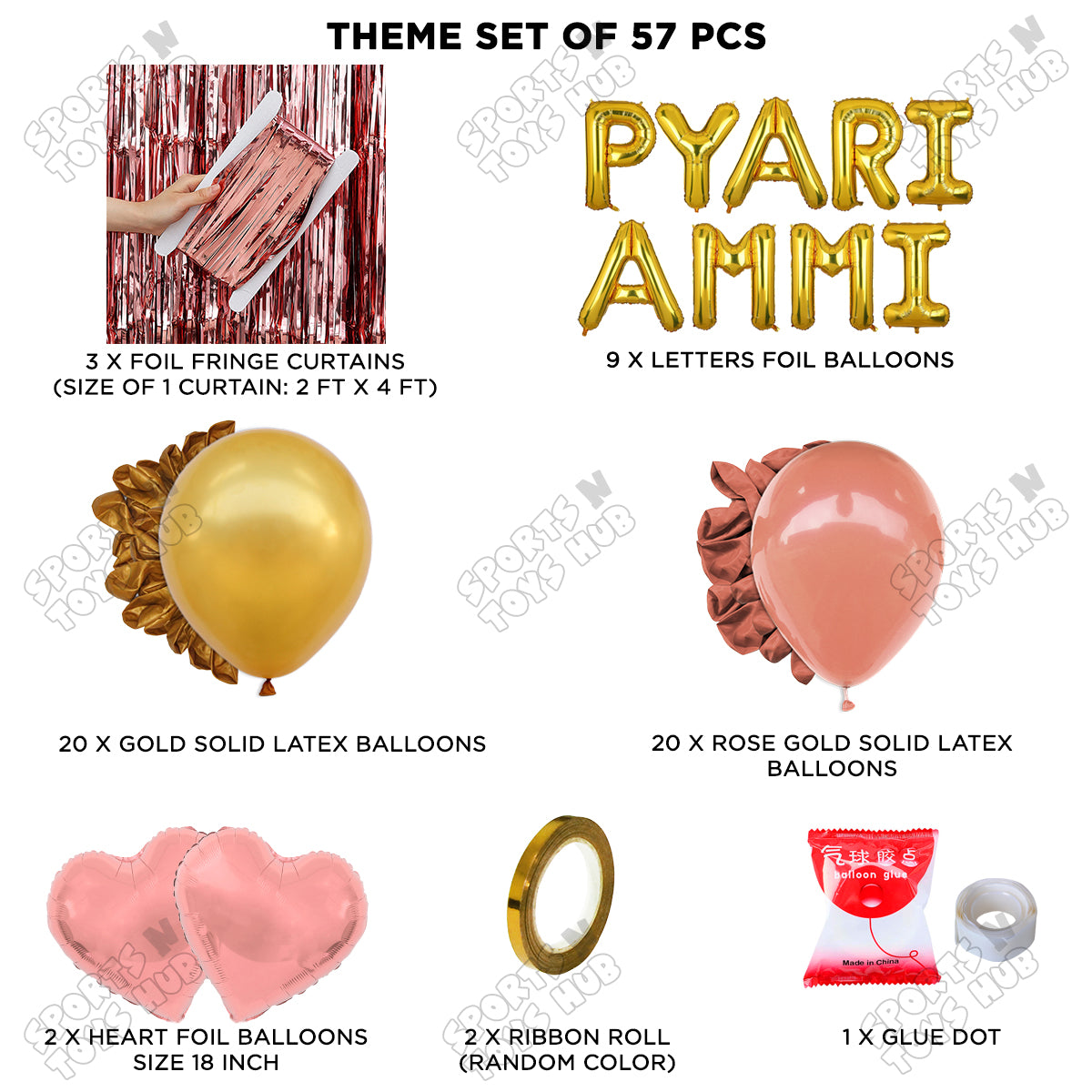 Pyari Ammi Foil Letter Curtain Theme Collection