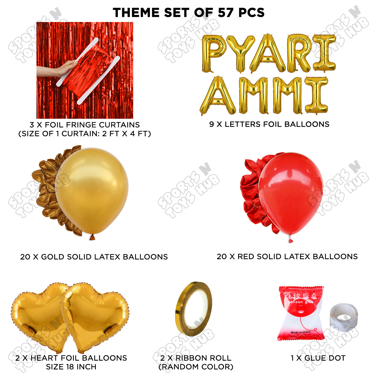 Pyari Ammi Foil Letter Curtain Theme Collection