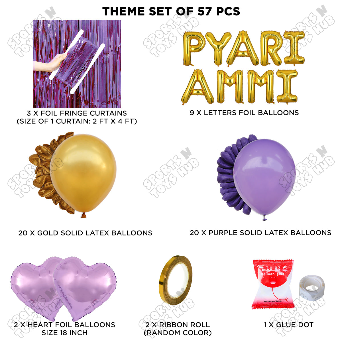 Pyari Ammi Foil Letter Curtain Theme Collection