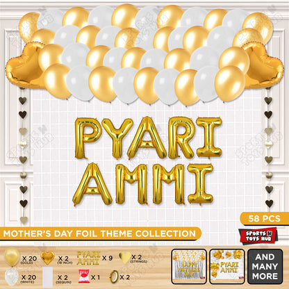 Pyari Ammi Foil Letter Rectangle Curtain Theme Collection