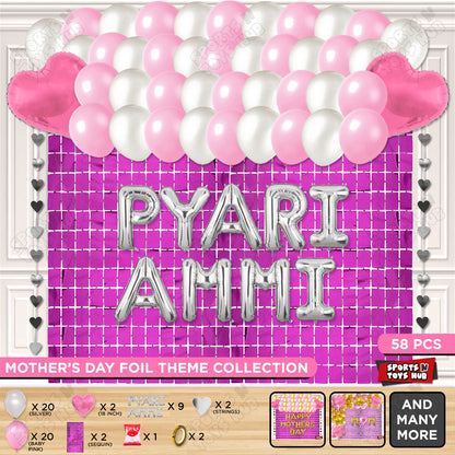 Pyari Ammi Foil Letter Rectangle Curtain Theme Collection