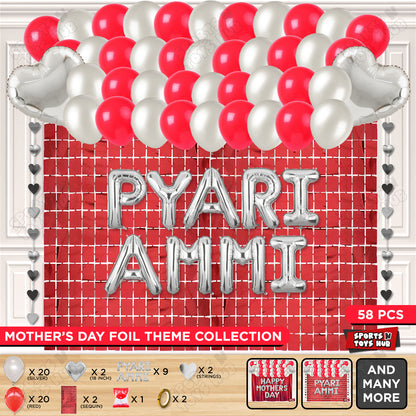 Pyari Ammi Foil Letter Rectangle Curtain Theme Collection
