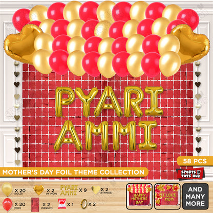 Pyari Ammi Foil Letter Rectangle Curtain Theme Collection