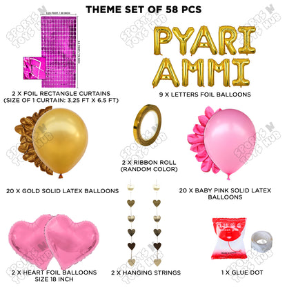 Pyari Ammi Foil Letter Rectangle Curtain Theme Collection