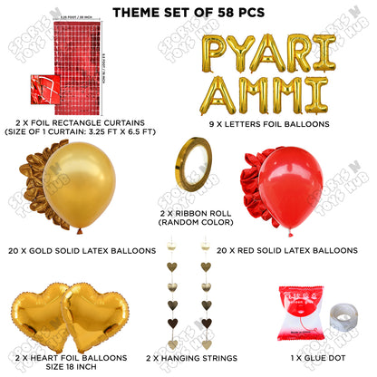 Pyari Ammi Foil Letter Rectangle Curtain Theme Collection