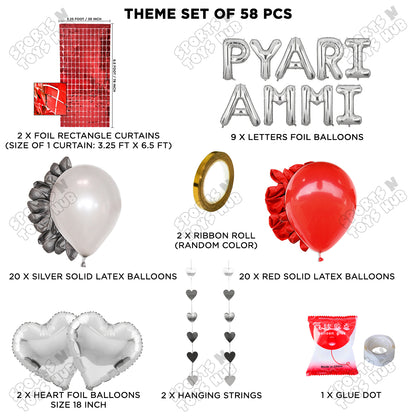 Pyari Ammi Foil Letter Rectangle Curtain Theme Collection