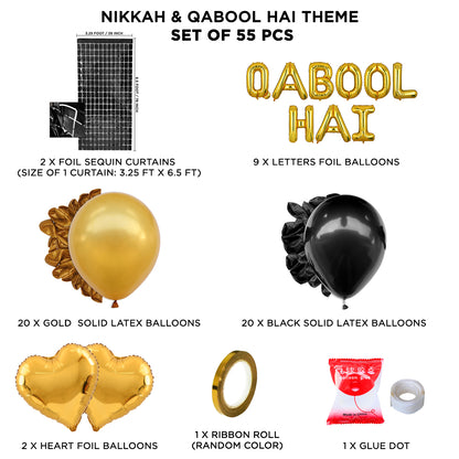 Qabool Hai Letter Theme With Rectangle Curtain