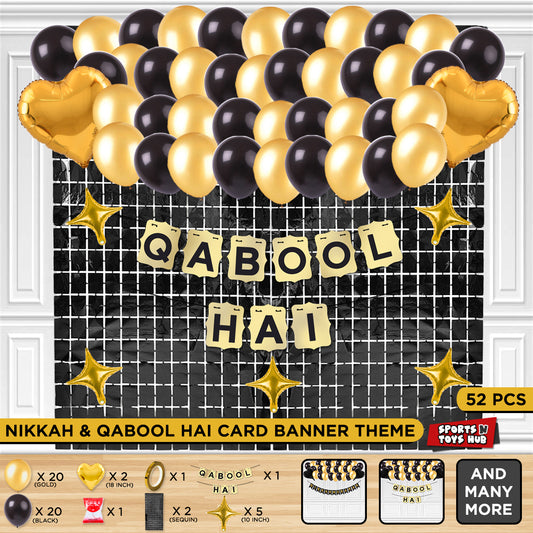 Qabool Hai Shinny Card Banner Theme With Rectangle Curtain