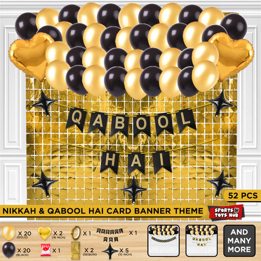 Qabool Hai Card Banner Theme With Rectangle Curtain