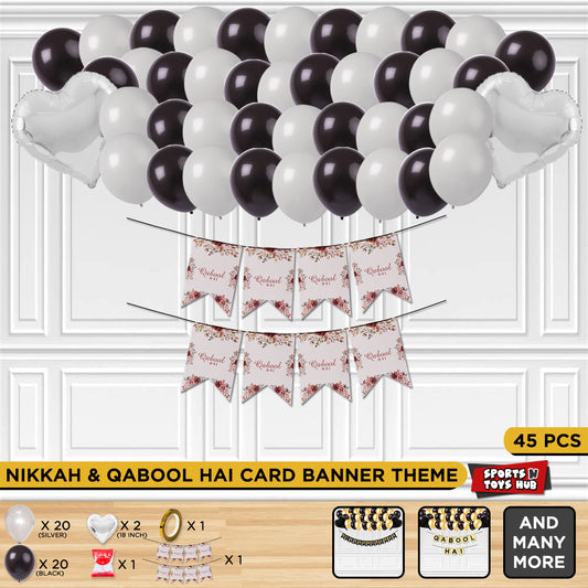 Qabool Hai Card Printed Flower Banner Theme Without Curtain