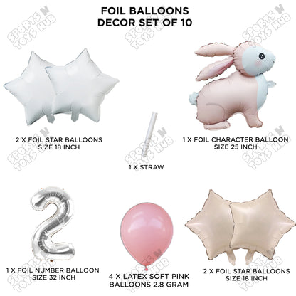 4D Standing Bunny Rabbit Pack Of 10 Character Foil Balloon