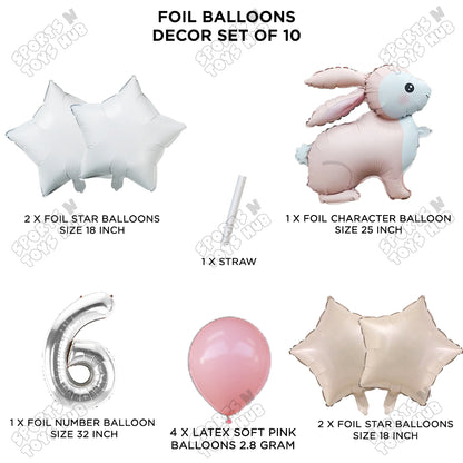 4D Standing Bunny Rabbit Pack Of 10 Character Foil Balloon