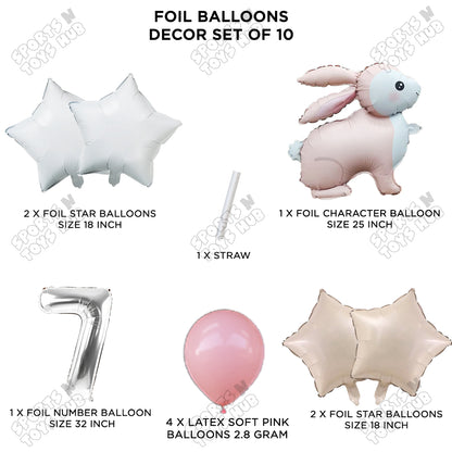 4D Standing Bunny Rabbit Pack Of 10 Character Foil Balloon
