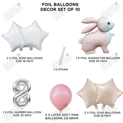 4D Standing Bunny Rabbit Pack Of 10 Character Foil Balloon
