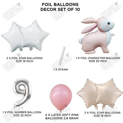 4D Standing Bunny Rabbit Pack Of 10 Character Foil Balloon