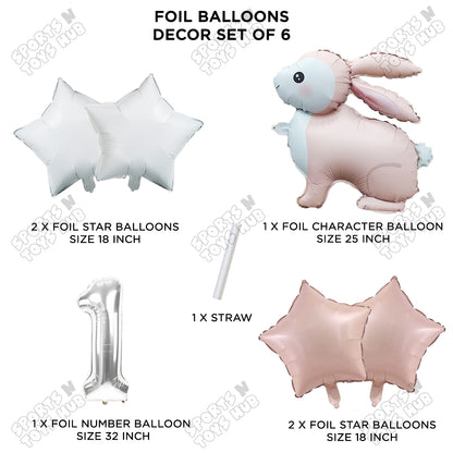 4D Standing Bunny Rabbit Pack Of 6 Character Foil Balloon