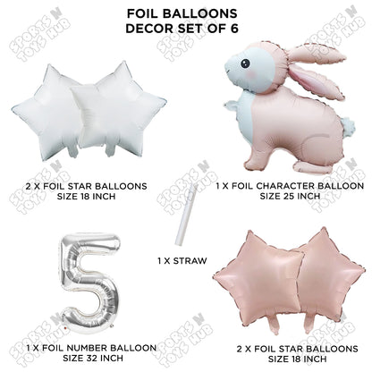 4D Standing Bunny Rabbit Pack Of 6 Character Foil Balloon