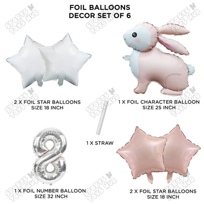 4D Standing Bunny Rabbit Pack Of 6 Character Foil Balloon