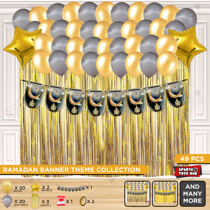 Ramadan Kareem Midnight Grey Card Banner Theme Collection